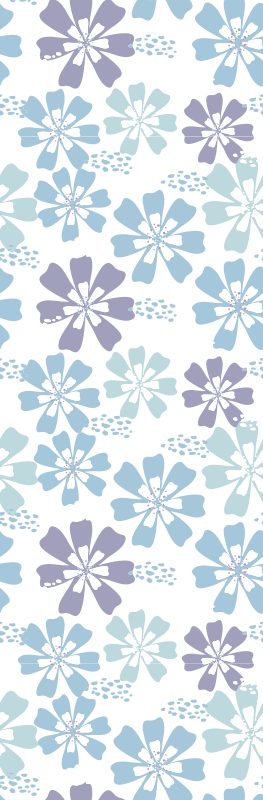 Pastel floral pattern bathroom mat - TenStickers