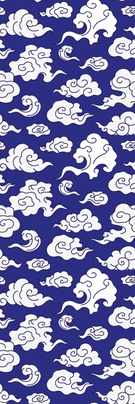 Bathroom mat with white clouds on blue background - TenStickers