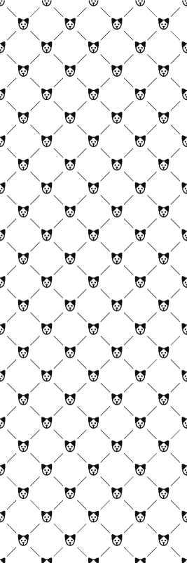 Bathroom mat with black and white dog pattern - TenStickers