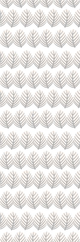 Bathroom mat with grey leaf-shaped pattern - TenStickers
