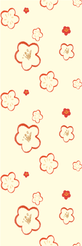 Bathroom mat in red and cream daphne flower pattern - TenStickers
