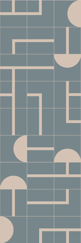 Bathroom mat in greyish blue geometric design - TenStickers