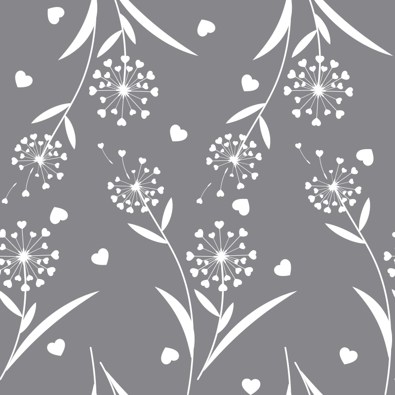 Bathroom mat with white dandelions design - TenStickers
