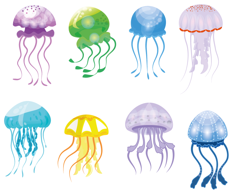 Jellyfish colours bathroom mat - TenStickers