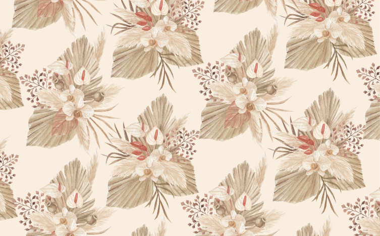 Bathroom mat with dried flowers and pampas grass - TenStickers