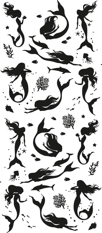 Bathroom mat mermaid shower vinyl - TenStickers