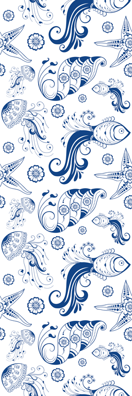 Ornamental sea life bathroom mat - TenStickers