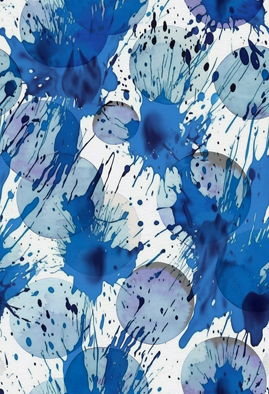 Bathroom mat blue ink circles - TenStickers