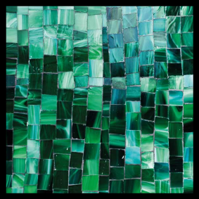 Gradient green mosaic tile bathroom mat - TenStickers