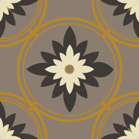 Bathroom mat in hydraulic brown cement pattern - TenStickers