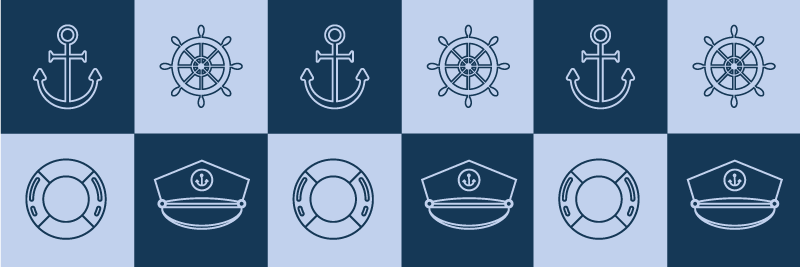 Bathroom mat with marine symbol tiles - TenStickers