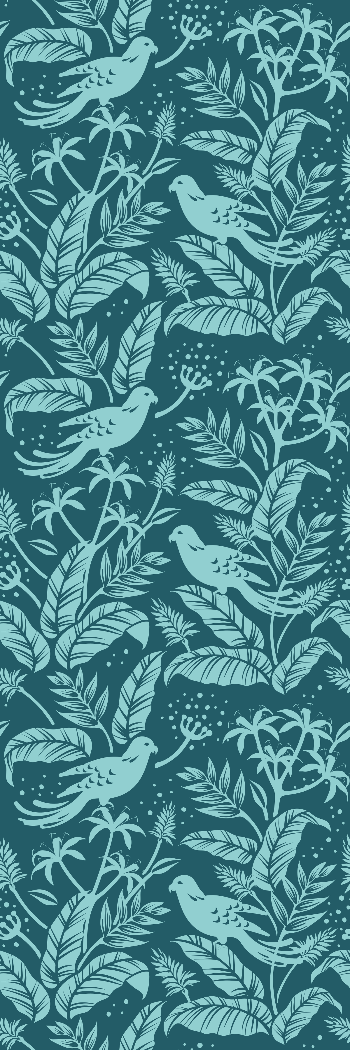 Turquoise flying birds bathroom mat - TenStickers