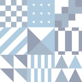 Geometric blue pattern bathroom mat - TenStickers