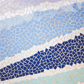 Bathroom mat in blue small irregular tiles - TenStickers