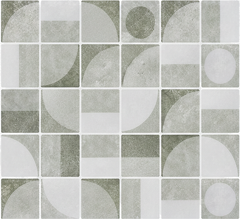 Bathroom mat with abstract grey interlocking shapes - TenStickers