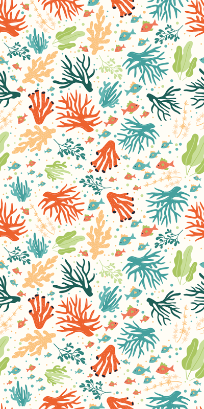Colorful coral bathroom mat - TenStickers
