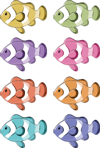 Bathroom mat clown fish shower screen decals - TenStickers