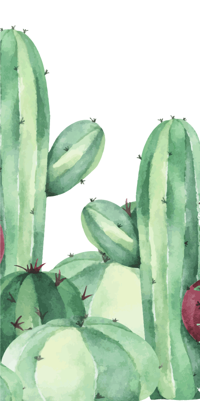 Cactus plants bathroom mat - TenStickers