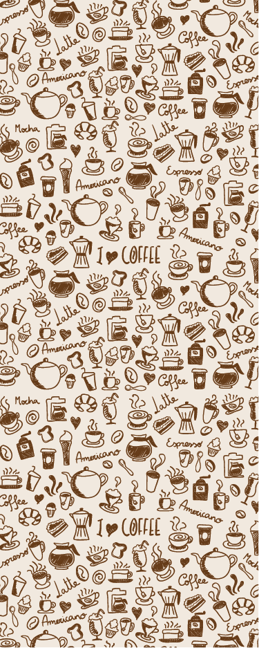 Kitchen vinyl mat coffee-themed door decals - TenStickers
