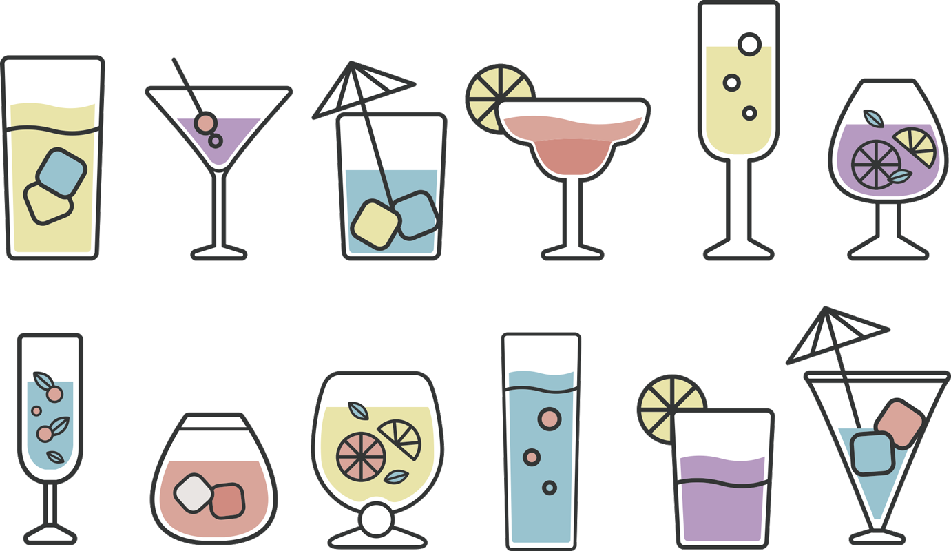 Kitchen vinyl mat cocktails decal - TenStickers