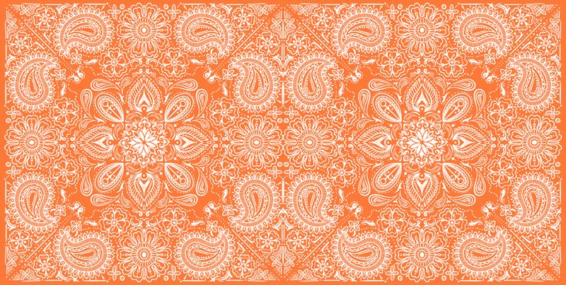 Kitchen vinyl mat paisley tile design - TenStickers
