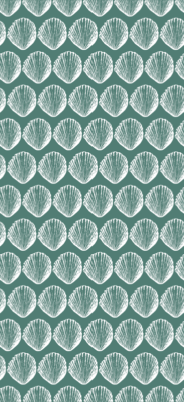 Retro seashell pattern kitchen vinyl mat - TenStickers