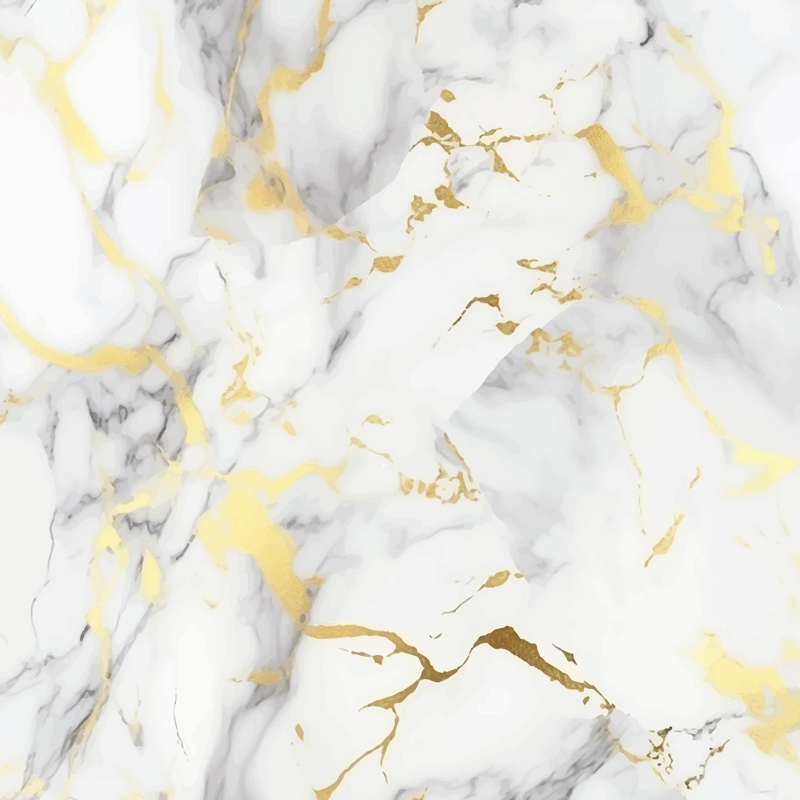 Kitchen vinyl mat white marble with gold veins - TenStickers