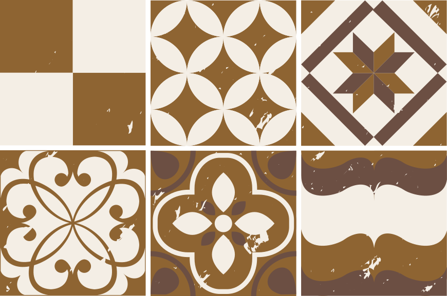 Kitchen vinyl mat in brown cement design - TenStickers