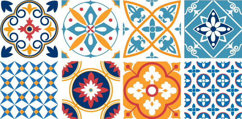Kitchen vinyl mat sevrinia cement tile design - TenStickers