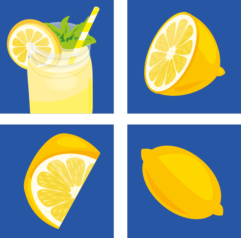 Kitchen vinyl mat lemon juice pattern - TenStickers
