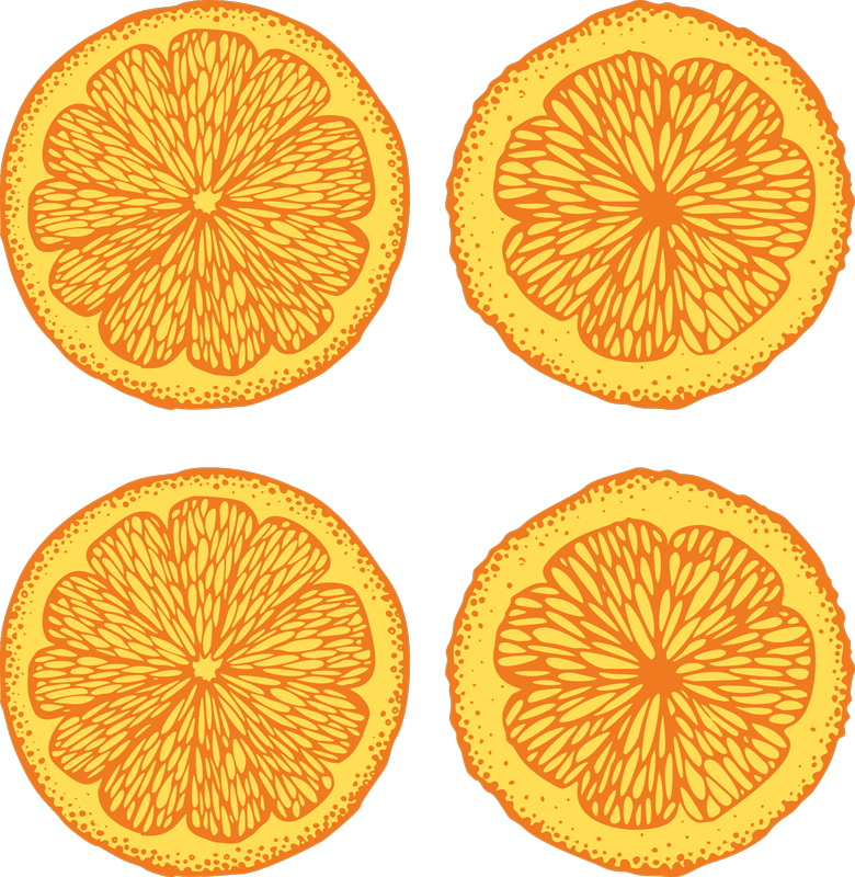 Kitchen vinyl mat with orange hand-drawn pattern stickers - TenStickers