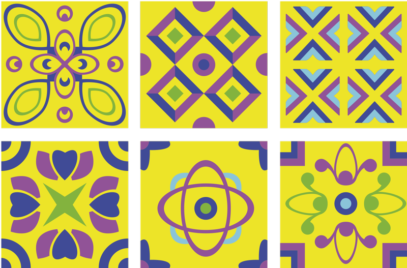 Psychedelic symmetries kitchen vinyl mat - TenStickers