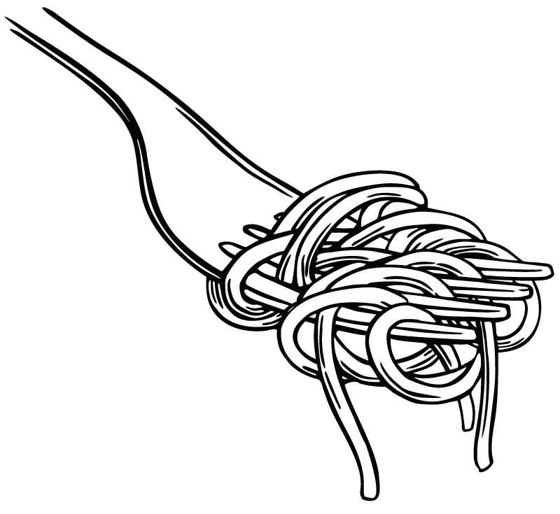 Kitchen vinyl mat with spaghetti fork design - TenStickers