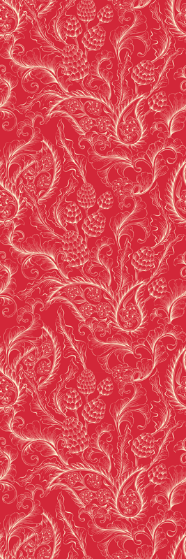 Kitchen vinyl mat with paisley illustration fridge - TenStickers
