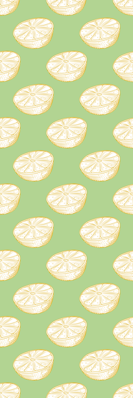 Kitchen vinyl mat hand drawn lemon citrus design - TenStickers