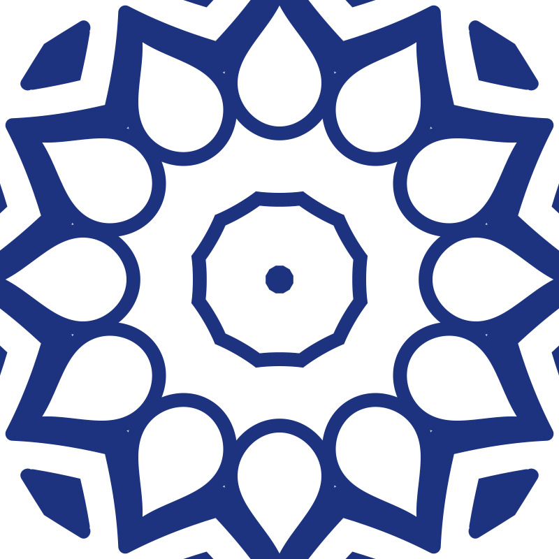 Delft blue mandala flowers kitchen vinyl mat - TenStickers