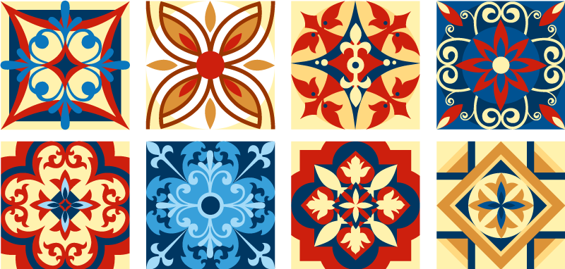 Kitchen vinyl mat crifitio cement tiles design - TenStickers