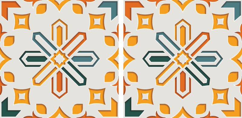 Kitchen vinyl mat encaustic cement tile design - TenStickers