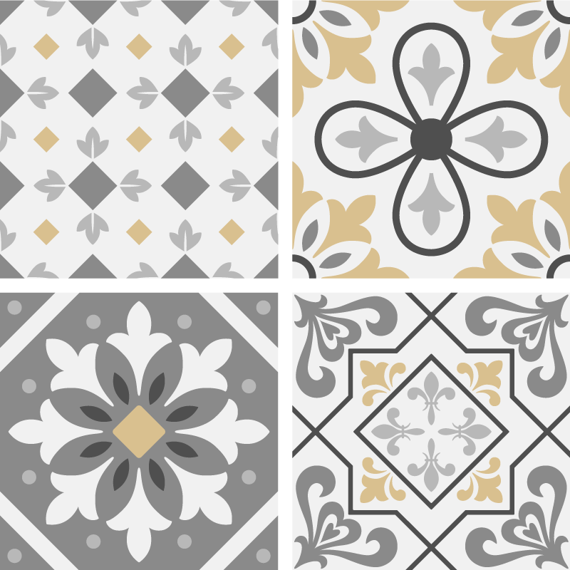 Kitchen vinyl mat amiaz cement tile design - TenStickers