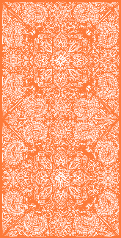 Kitchen vinyl mat paisley tile fridge cover - TenStickers