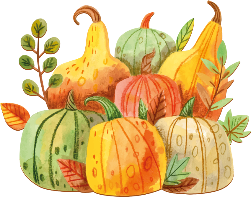 Kitchen vinyl mat watercolor happy thanksgiving veggies - TenStickers