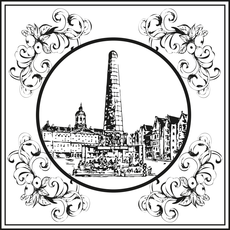 Kitchen vinyl mat amsterdam dam square design - TenStickers