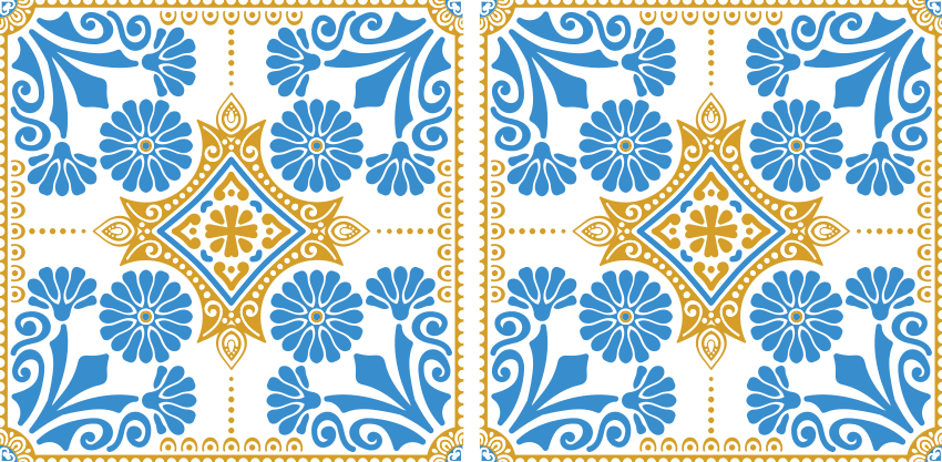 Kitchen vinyl mat with moroccan tile design - TenStickers