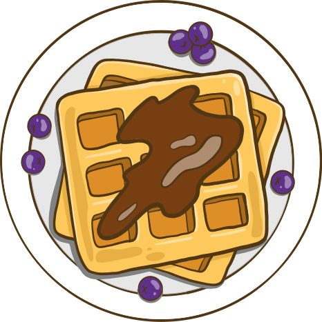Kitchen vinyl mat with belgium waffle illustration - TenStickers