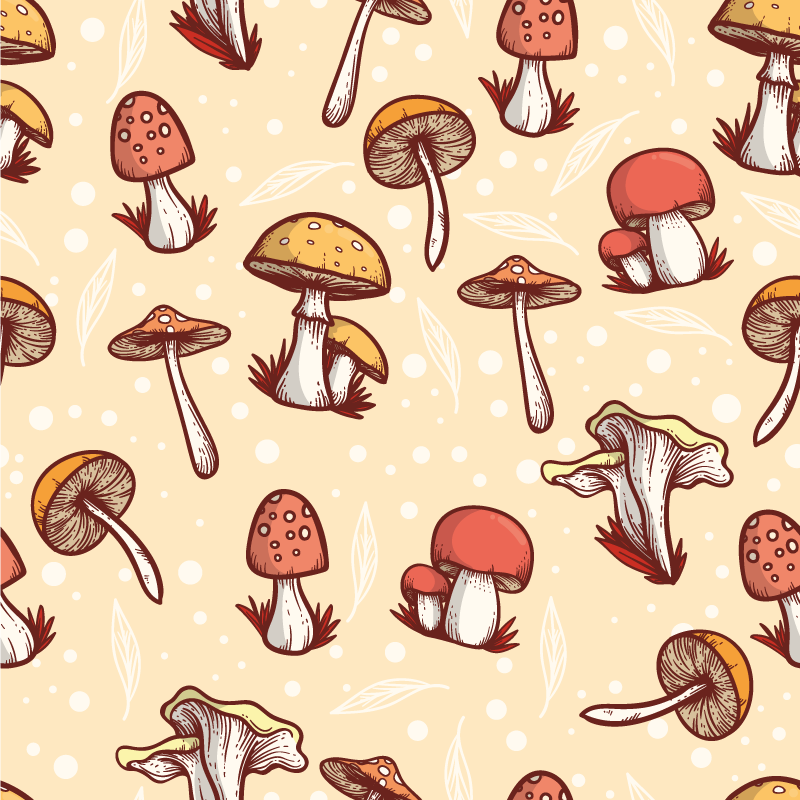 Kitchen vinyl mat with original mushroom design - TenStickers