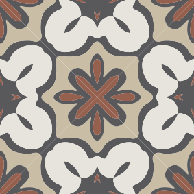 Kitchen vinyl mat in hydraulic brown gracia style - TenStickers