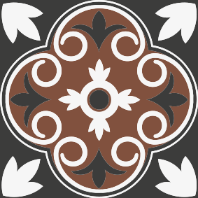 Kitchen vinyl mat in gray and brown vintage pattern - TenStickers