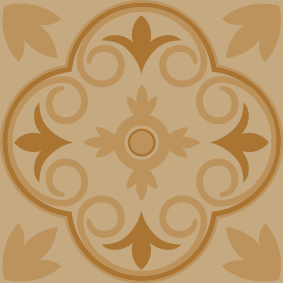 Kitchen vinyl mat in beige vintage floral design - TenStickers