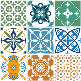 Kitchen vinyl mat porcelain tile blend - TenStickers