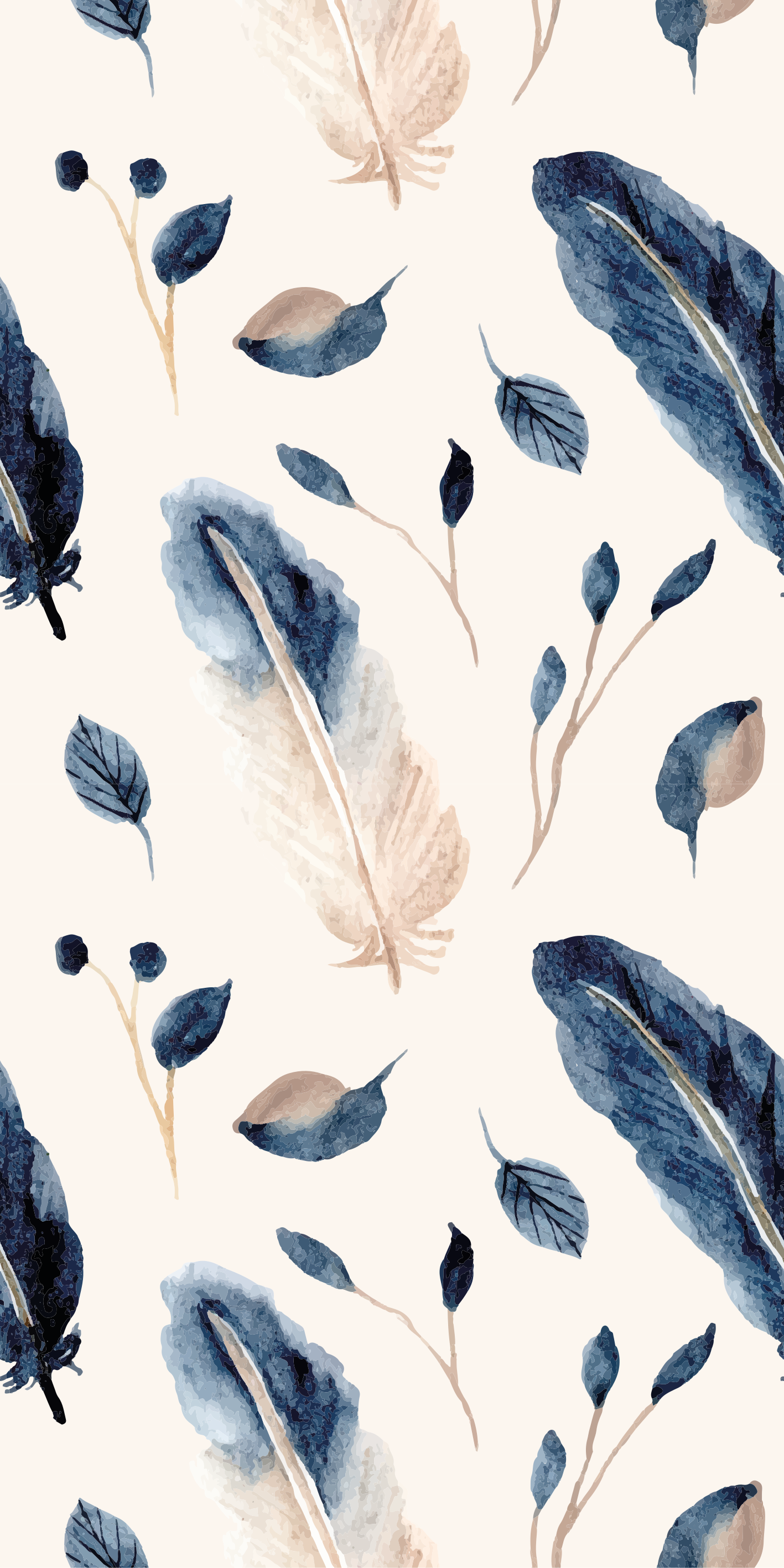 Flying leaves and feathers kitchen vinyl mat - TenStickers